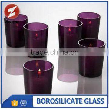 polished clear heat resistant glass candle holder