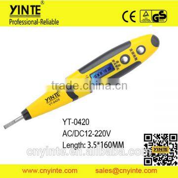 YT-0420 high grade AC.DC12-250V LCD display digital voltage tester