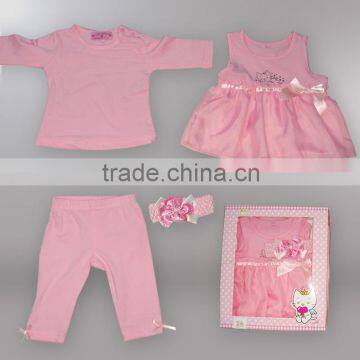 Angel Cat baby gift set suit 5pcs for girls sprint baby clothes wholesale price