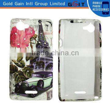 Accesorios Phone Water Sticker PC Cover For Sony S36H,For Sony Xperia L Phone Case