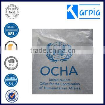 reinforced plastic sheet hdpe tarpaulin with UN logo printed