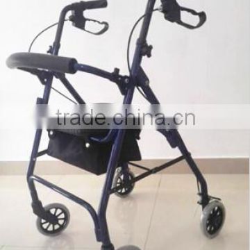 Four wheel with brake and shopping cart aluminum elderly walker