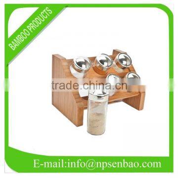 bamboo spice rack with 6 places