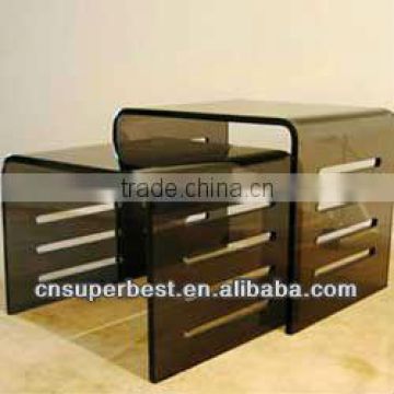 Outside black acrylic table for leisure time