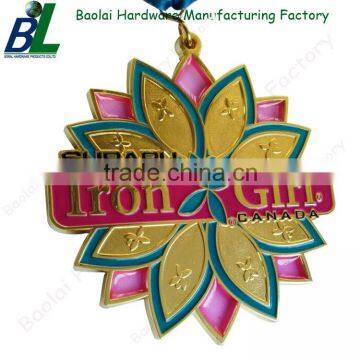 Flower shape resin polly colored Beam Gymnast Medal