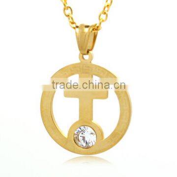 Round Shape Hollow Out Cross Pendant Stainless Steel Religious Jewlry for Prayers Men and Women's Distinctive Pendant