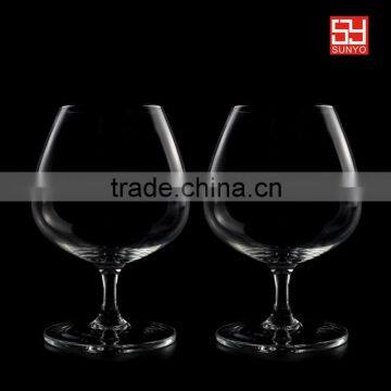 Customized sodalime clear short stem brandy glass luxury hotel club glassware supplier