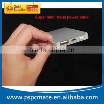 4000mAh portable mobile phone flat slim metal power bank