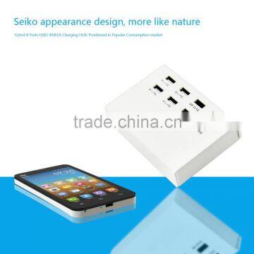 multi port usb charging dock 100-240v voltage 8 outlet output 2.4a 1a with cord