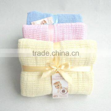 New 100% Cotton Baby Knitted Breathable Props Blanket Kids Crib Casual Sleeping Hole Wrap Blankets For Spring Summer Autumn