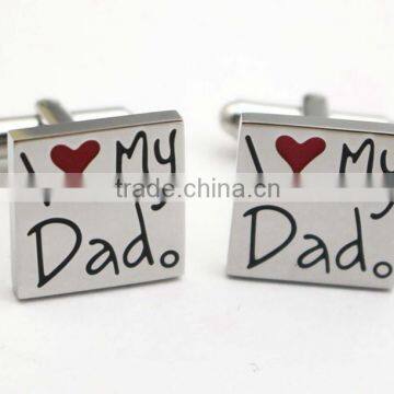 Hottets Father Day's Gift Stainless Steel Love Dad Cufflink Wholesale