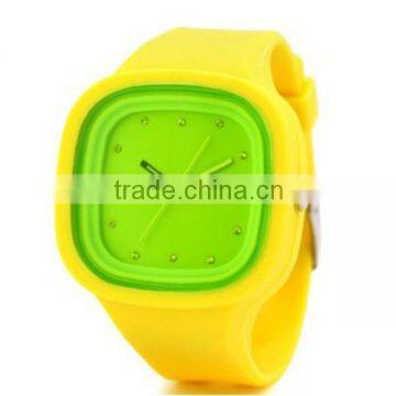 Bright Color Fashionable Square Case Silicone Rubber Watch photo-4