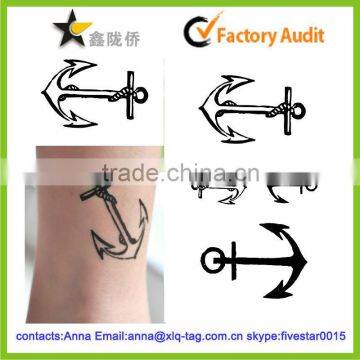 2014 Most popular fashion cool custom anchor tattoo sticker