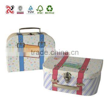 Decorative Leather Ladies Cosmetic Box / Luxury PU Suitcase With Handle For Sale