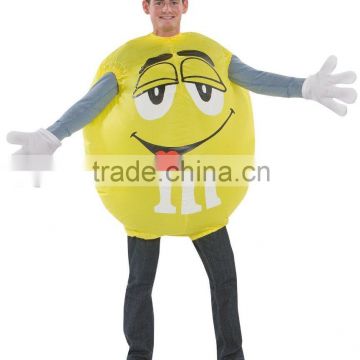 M&M Adult Size Yellow Airblown Inflatable Ball Costume NEW