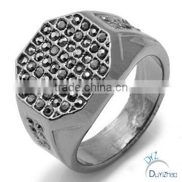 hematite rhinestone ring