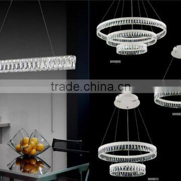 Luxury clear K9 crystal LED hanging lamp for living room and decoration