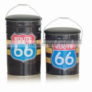 Custom Made Factory Round Storage Metal Bucket Design Storage Stools Storage Ottomans photo-5