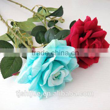 Cheap Artificial Silk Long Stem Red Roses