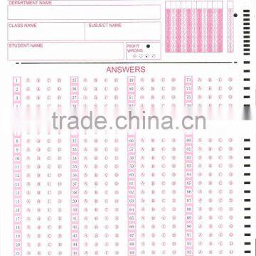 testing sheet for optical mark reader (OMR scanner) / form designning and printing