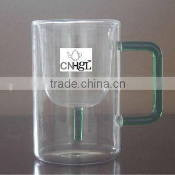 Borosilicate Double wall Glass with handle