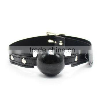 New arival sex toy PU strap solid ball mouth gags