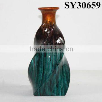 Small green glazed cheap ceramic flower vase