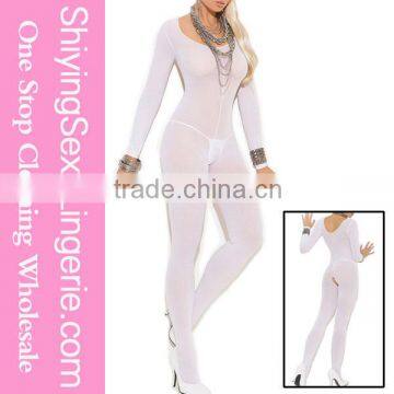 www sex image.com hot girls White Foxy Babe Long Sleeve sexy hot net bodystocking