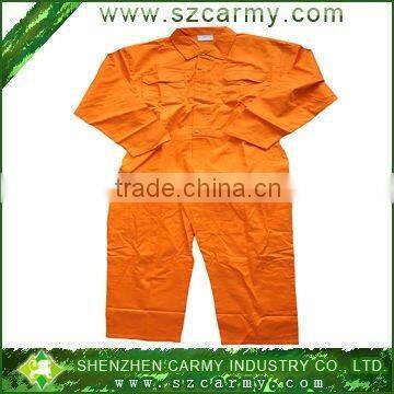 high quanlity 65%polyester&35%cotton orange overall workwear uniform