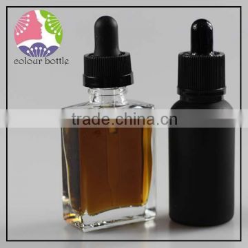 trade assurance 2015 hottest selling frosted black rectangular glass dropper bottles 30ml bottle eliquid glass