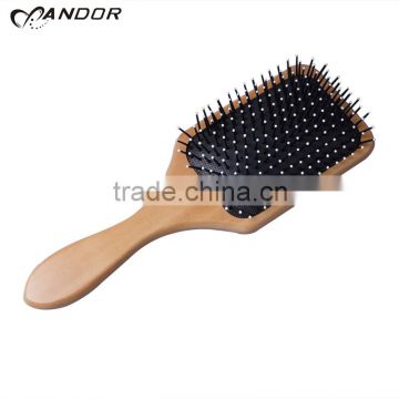 Paddle wood hair brush