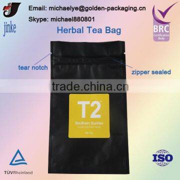 Stand Up Herbal Tea Bag With Zipper