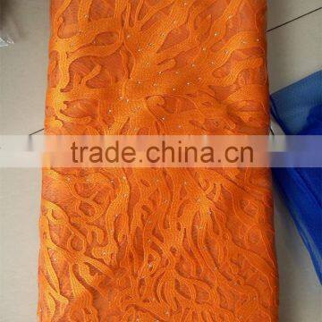 2015 the latest net embroidered rhinestones bud silk fabrics