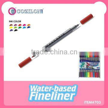 2 in 1 double sides Fineliner fine tip pen item 703