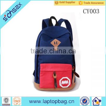 China supplier cheap promotional canvas rucksack for school girls