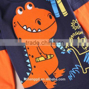 (A6501) NOVA Garment Wholesale Design Fancy Cotton Clothing Baby Boy t Shirt Whith Printed Dinosaur 3d Pattern Winter Wear photo-3