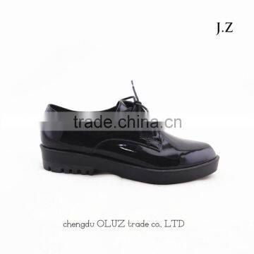 LQEB10 black patent flat sole punk rock girls shoes