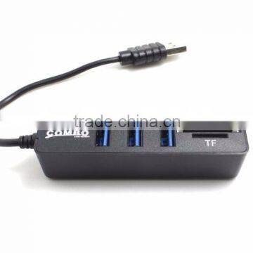 2.0 USB HUB 3 Port SD MMC TF Card Reader COMBO Adapter