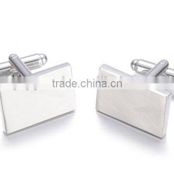 Simple Man square silver cufflinks