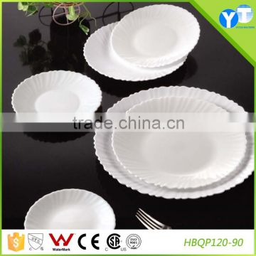 Bulk Wave Shape Heat Resistant Opal Glass Plate