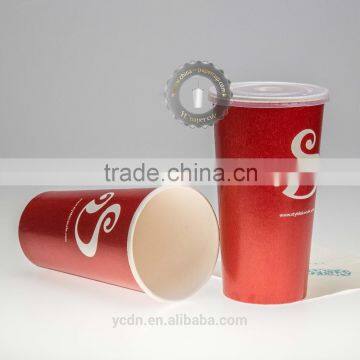 20oz Disposable Paper Cups for Hot and Cold Drink with lid