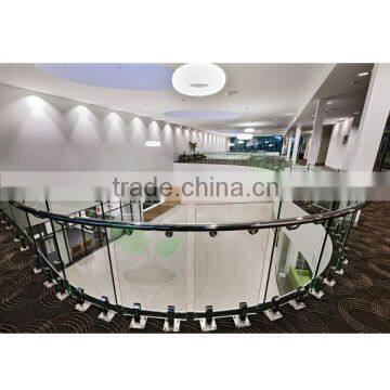 shpping mall Frameless glass balustrade with facia mount glass railings