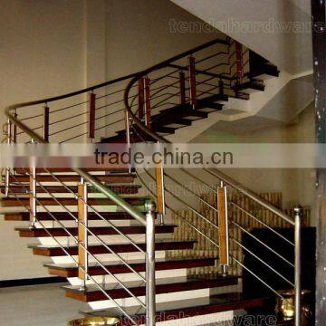 wood staircase stainless steelwood post stainless steel rod railing