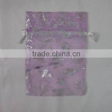 HOT SALE High Quality Silk Screen Printing Drawstring Organza Bag