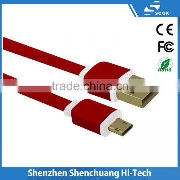 Factory Price Colorful Cable for Samsung Micro USB Data Flat Charger Cable