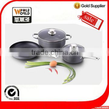 5pcs aluminum nonstick hard anodized cookware sets