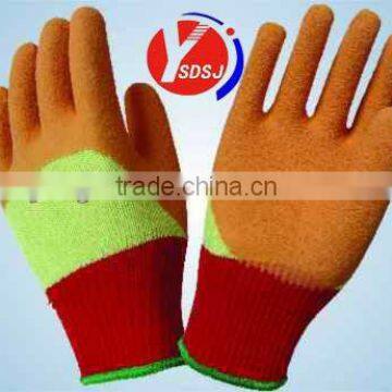 Half latex coated gloves