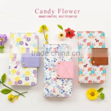 Flower pattern wallet cover for cell phone