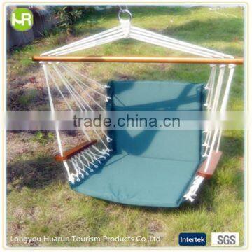 High quality cotton canvas wooden bar hammock chair with armrest