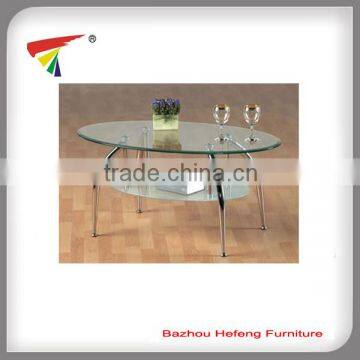 European Style Glass and Chromed Metal Coffee Table